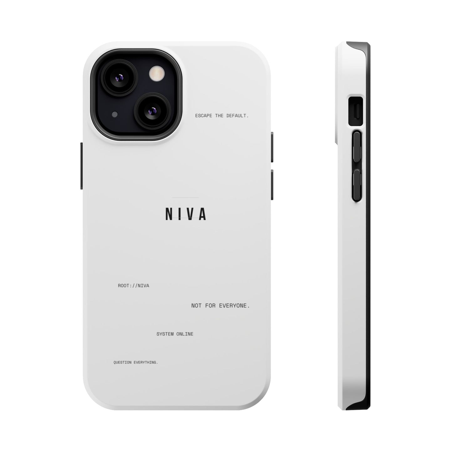 Minimalist Magnetic Impact-Resistant Phone Case — NIVA Text Design