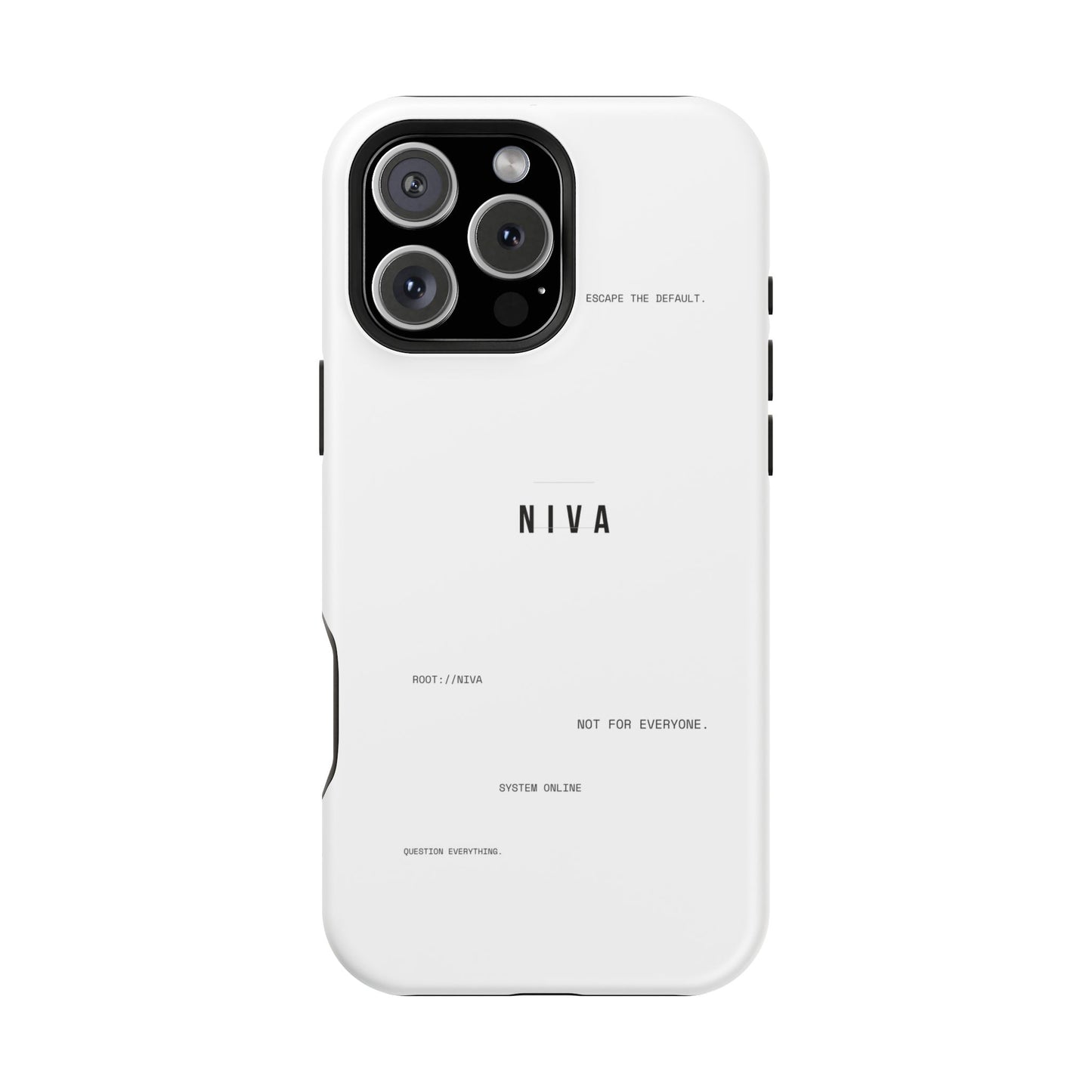Minimalist Magnetic Impact-Resistant Phone Case — NIVA Text Design