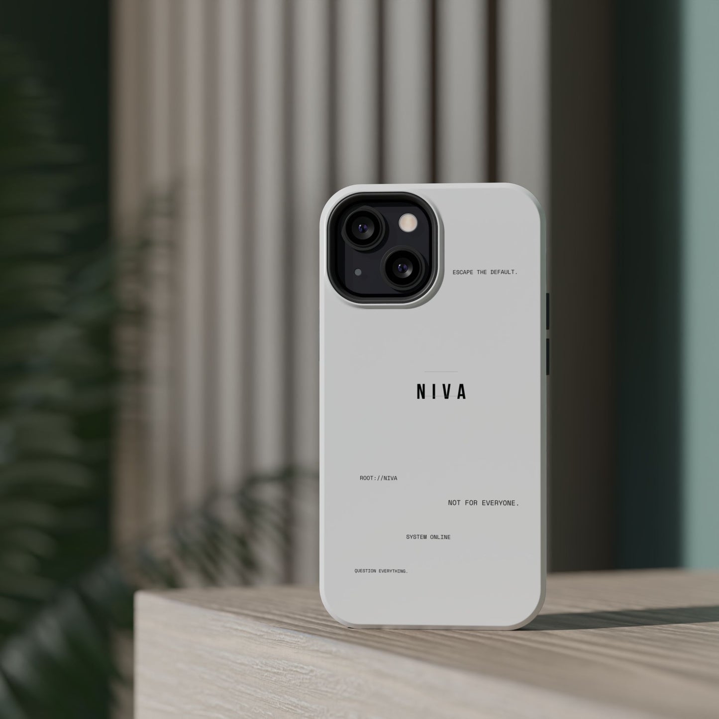 Minimalist Magnetic Impact-Resistant Phone Case — NIVA Text Design